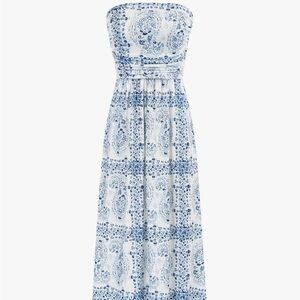 Grace Karin Blue and White Floral Maxi Dress